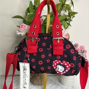 Betty Boop Fleischer  Mini Kisses Crossbody Satchel Bag
